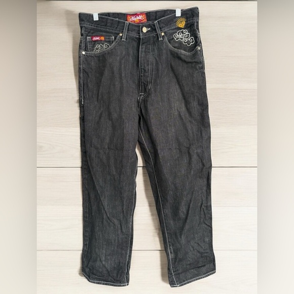 VTG Y2k Ecko Unltd Embroidered Dragon Skater Grunge Baggy Straight Leg 32W X42L - Picture 2 of 16